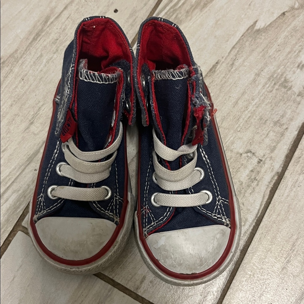 Kids Converse All Star Navy and Red High-Top Sneakers